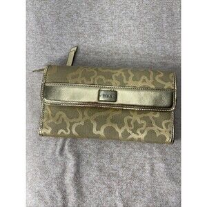 vntg  TOUS Womens  wallet GOLD 8”x4.5” (certificate Of Authenticity)